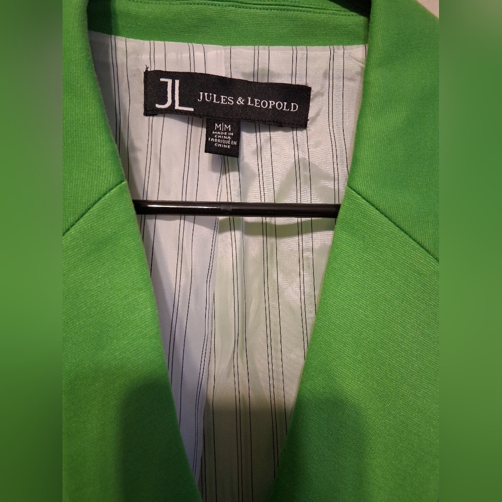 Jules & Leopold Green Blazer Silver Buttons Size M - Picture 3 of 7